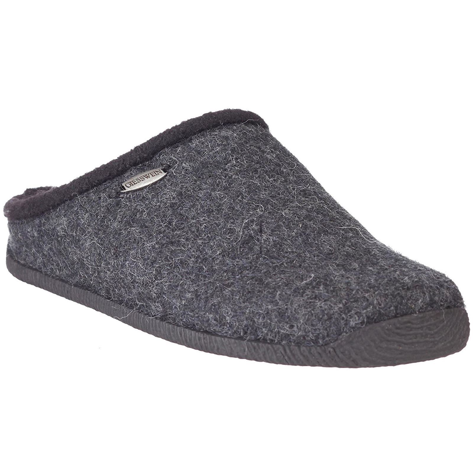 Giesswein Ilsfeld Anthracite Mens Wool Open Back SlipOns Giesswein Ilsfeld Anthracite Mens Wool Open Back SlipOns