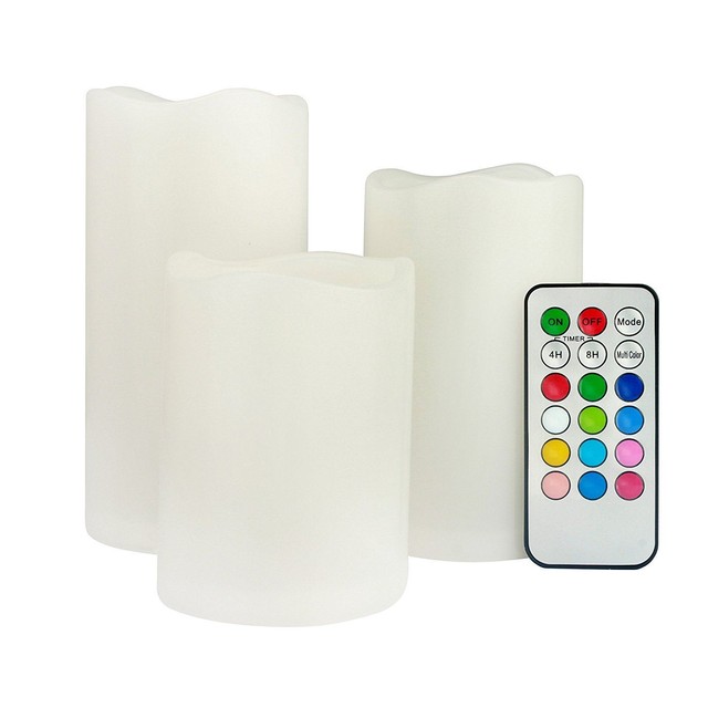 3 Led Scented Mood Wax Flickering Candles Remote Control Flameless 3 Led Scented Mood Wax Flickering Candles Set Remote Control Lights Home Decor