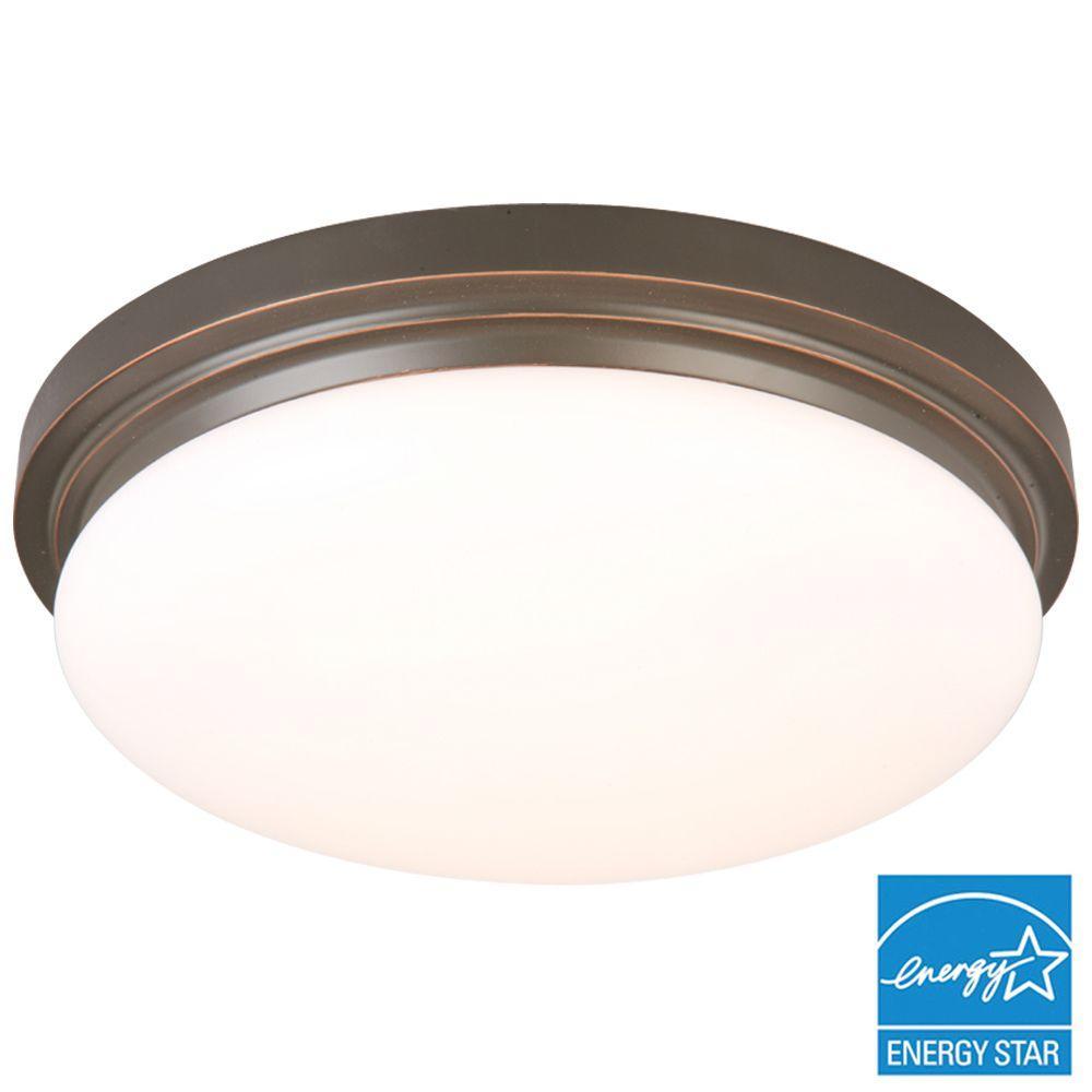 Hampton Bay 15 In Oil Rubbed Bronze Led Flushmount 1001720467 Picture 1 Of 2