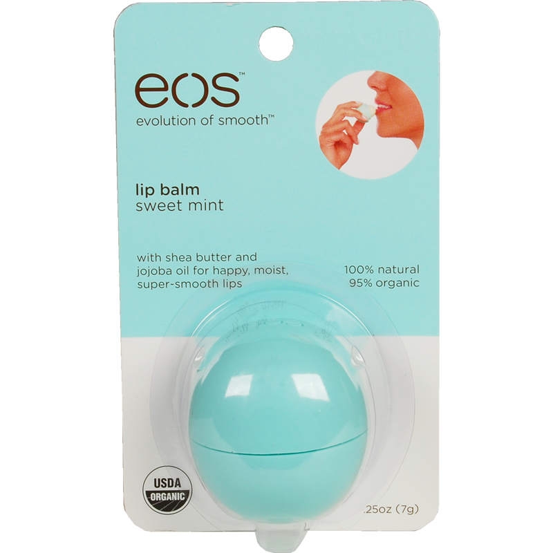 eos Smooth Lip Balm Sphere, Sweet Mint 0.25 oz (Pack of 3) Eye Mask - Black