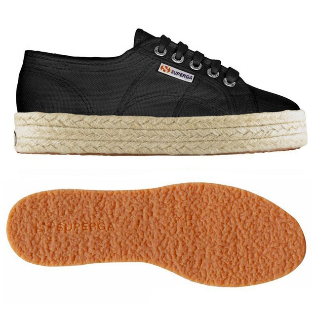 SUPERGA 2730 casual Scarpe DONNA COTROPEW zeppa 3cm Prv/Est Nero NEW moda 999rmi SUPERGA 2730 casual Scarpe DONNA COTROPEW zeppa 3cm Prv/Est Nero NEW moda 999rmi
