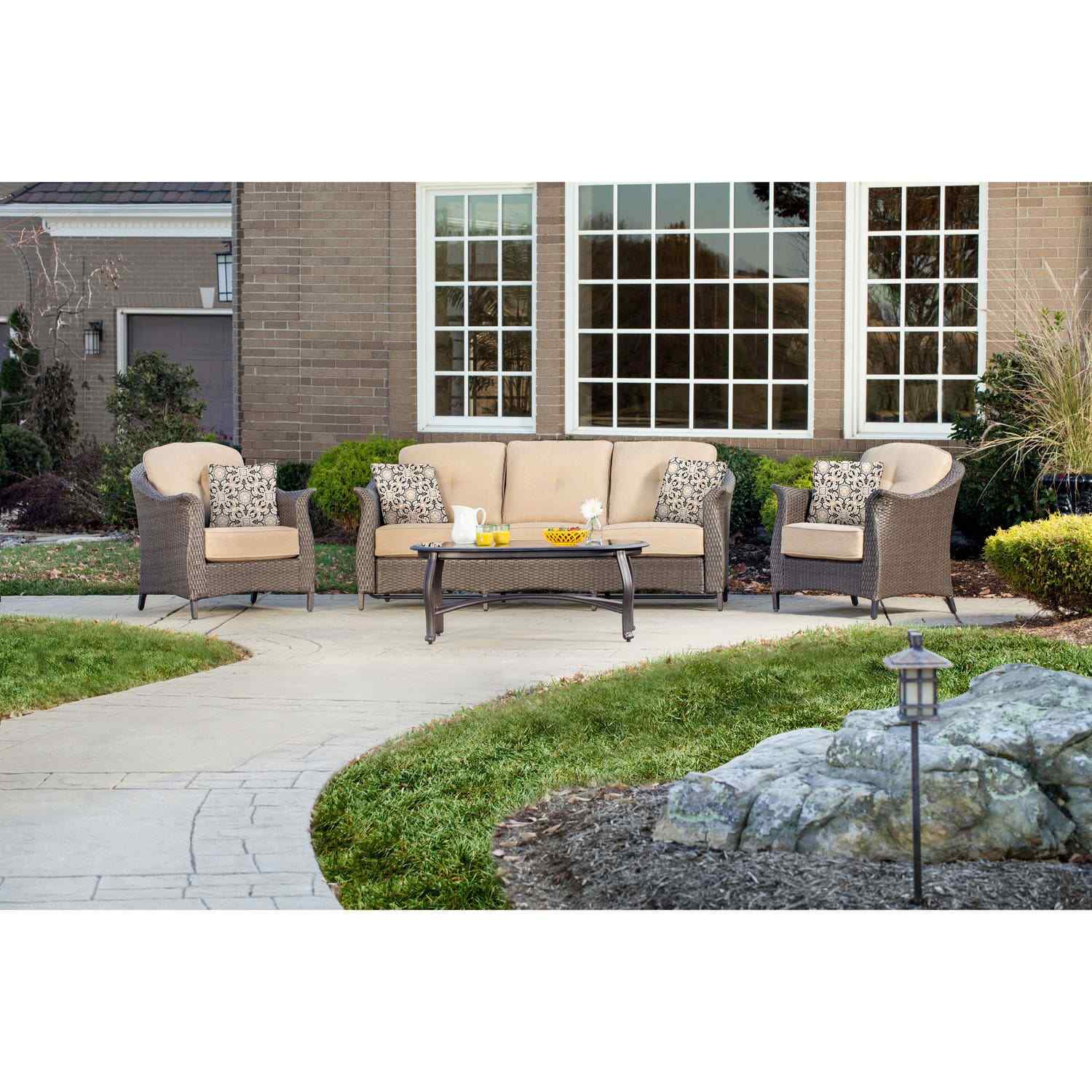 Hanover Gramercy 4pc Seating Set Sofa Chairs Glass Top Coffee Table Hanover Gramercy 4pc Seating Set Sofa Chairs Glass Top Coffee Table Gramercy4pc
