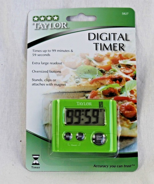 Taylor Digital 5827gn Kitchen Timer Stopwatch With Clip And Magnet New Taylor Digital Kitchen Timer Stopwatch With Clip And Magnet Green