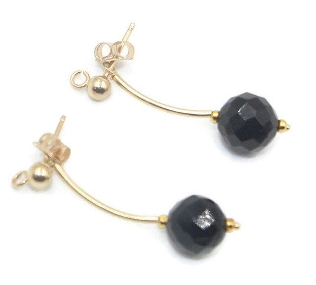 Black Onyx Earrings In 14k Yellow Gold Ebay Onyx Black Hanging Earrings Set In 14k Yellow Gold Plain Bars