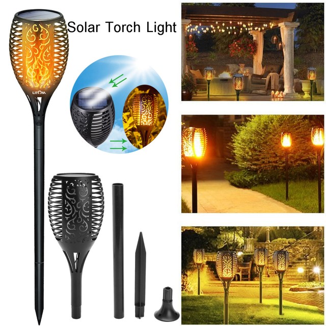 Solar Path Torch Light Flame Lighting 96 Led Flickering Outdoor Solar Path Torch Light Flame Lighting 96 Led Flickering Outdoor Garden Lamp