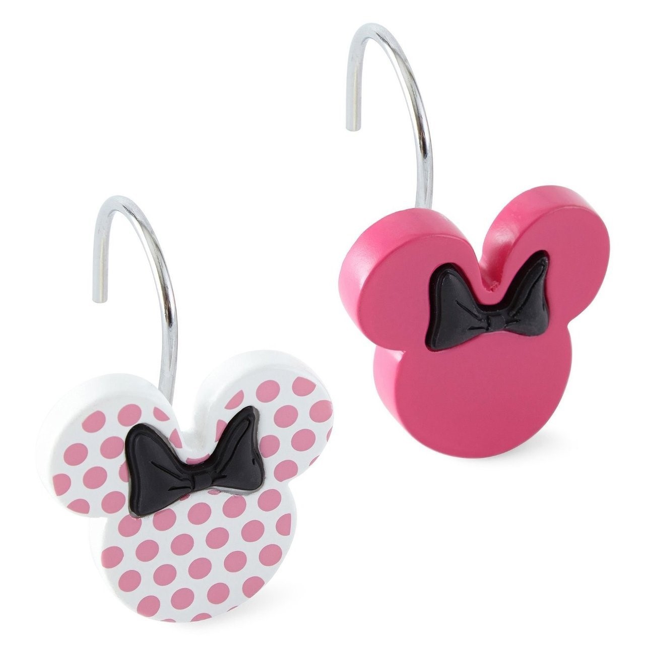 Disney Minnie Mouse Shower Curtain Hooks Pink Polka Dots Set Of 12 Picture 1 Of
