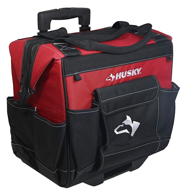 Husky Rolling Tool Tote Bag 14 In Storage Portable Organizer Heavy Husky Rolling Tool Tote Bag 14 In Storage Portable Organizer Heavy Duty Pouch