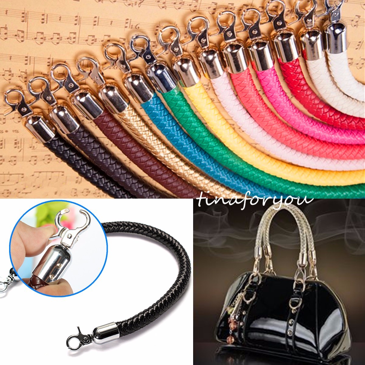 Leather Braided Purse Handle Shoulder Bags Belt Replacement Handbag Leather Braided Purse Handle Shoulder Bags Belt Replacement Handbag Strap Diy Blue
