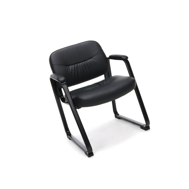 essentials by ofm ess 9015 leather executive side chair with sled