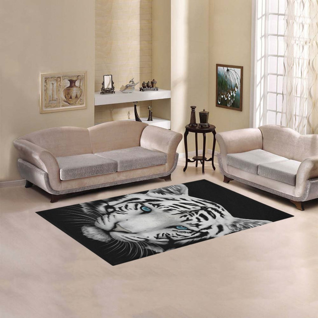 Custom Sweet Home Area Rug Modern Carpet Decoration White Tiger Your Fantasia Custom Sweet Home Area Rug Modern Carpet Decoration White Tig