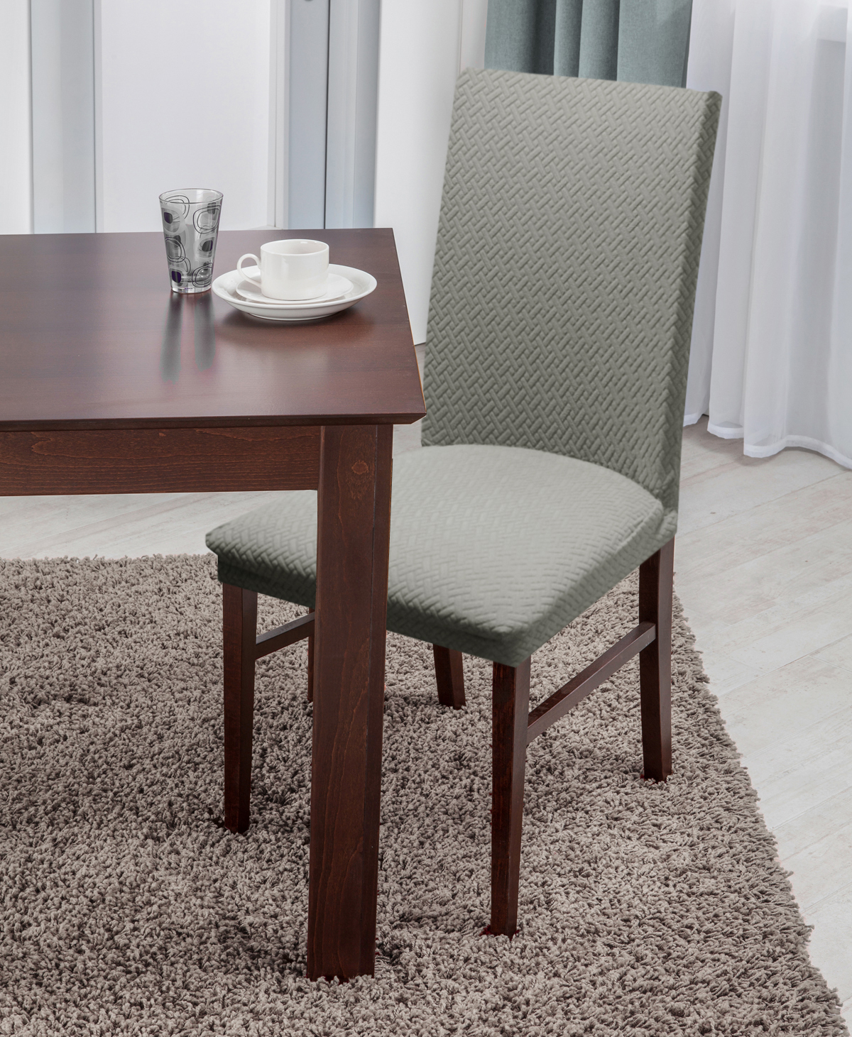 Basket Weave Stretch Dining Room Chair Seat Slip Cover Sets Of 2 4 6 Picture 9 Of