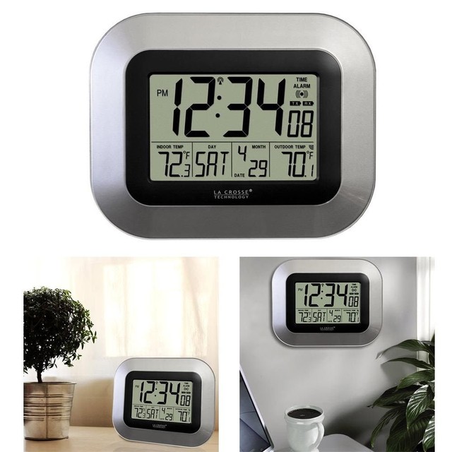 La Crosse Technology Atomic Digital Wall Clock Indoor And Outdoor La Crosse Technology Atomic Digital Wall Clock Indoor And Outdoor Temperature
