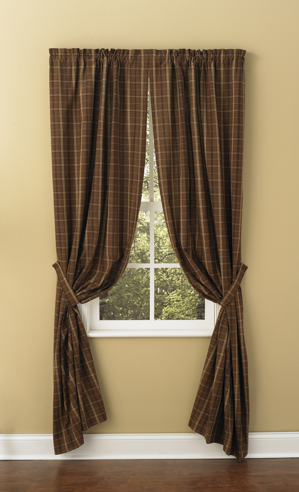 Lined Curtains 72x63 In Brown Black Tan Plaid Tanner 100 Cotton Park Picture 1 Of