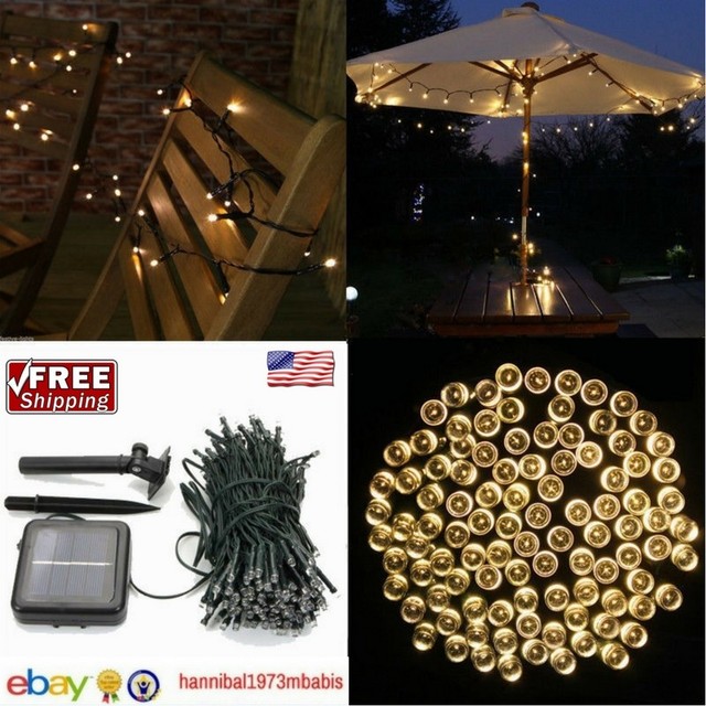Solar Powered 60 100 200 Led String Fairy Lights Garden Outdoor Xmas Picture 12 Of
