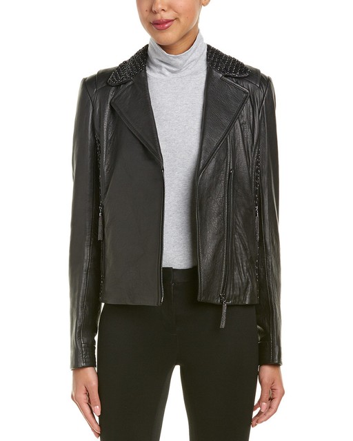 Elie Tahari Leather Jacket L Elie Tahari Leather Jacket