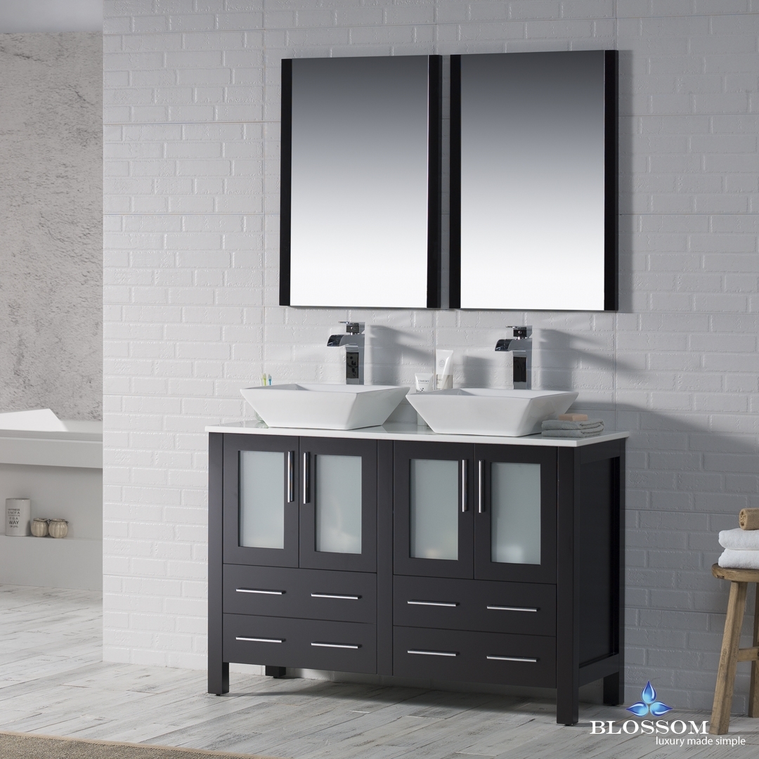 Blossom 48 Sydney Double Sink Bathroom Vanity With Vessel Sinks In Picture 1 Of 3