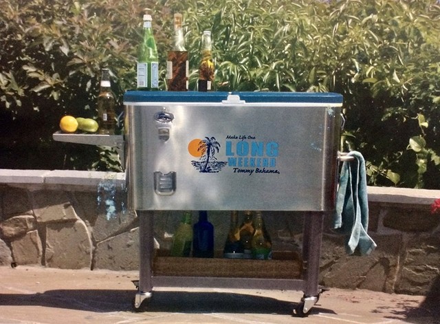 100 Quart Tommy Bahama Rolling Stainless Steel Party Cooler 2016 Tommy Bahama Cooler 100 Quart Stainless Steel Patio Ice Chest Long Weekend