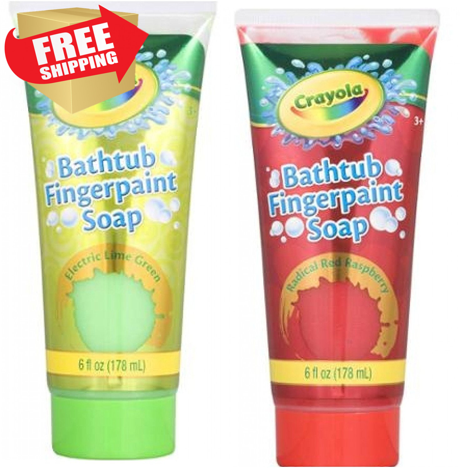 Crayola Bathtub Fingerpaint Soap Electric Lime Green Radical Red Picture 1 Of 3