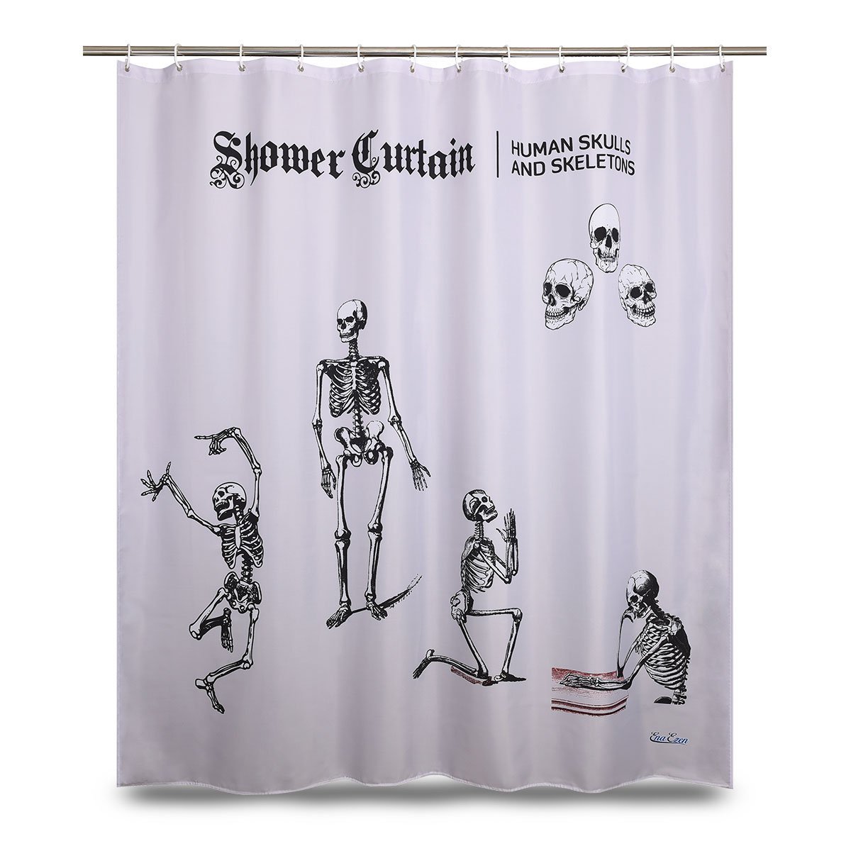 Human Skeleton Scary Shower Curtain Enaezen Mildew Resistant 6