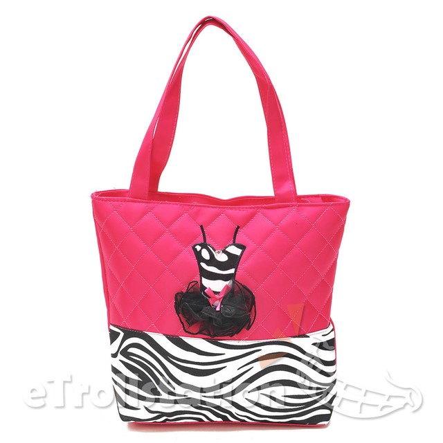 S Hot Pink Quilted Zebra Pattern Tote Dance Bag Black 3d Dress New S Hot Pink Quilted Zebra Pattern Tote Dance Bag Black 3d Dress Tutu