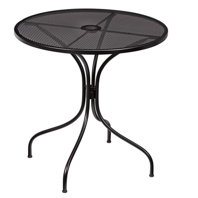 Nantucket Round Metal Outdoor Bistro Table Made Of Wrought Iron 30 Round Metal Outdoor Bistro Table Stylish Top Quality Rust And Chip Resistant