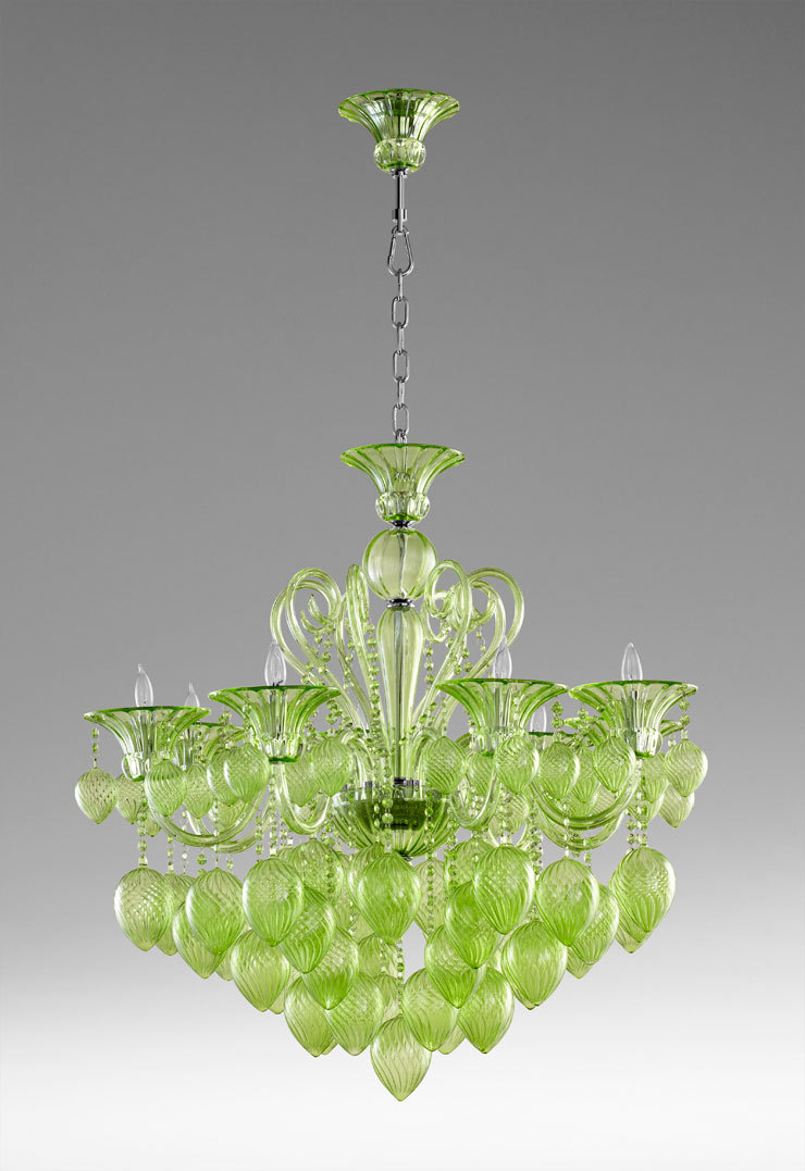 Cyan Design 02996 Bello Vetro Purple 8 Light Chandelier