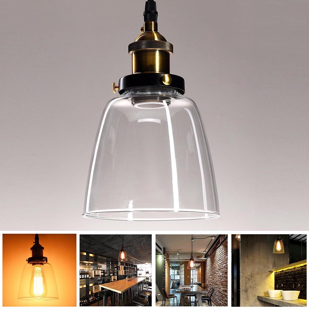 Diy Glass Pendant Lighting Fixture Lampshade Chandelier Vintage Led Picture 1 Of 10