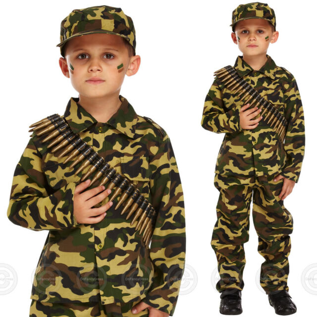 Kids Army Boy Fancy Dress Toy Soldier Uniform Costume | eBay