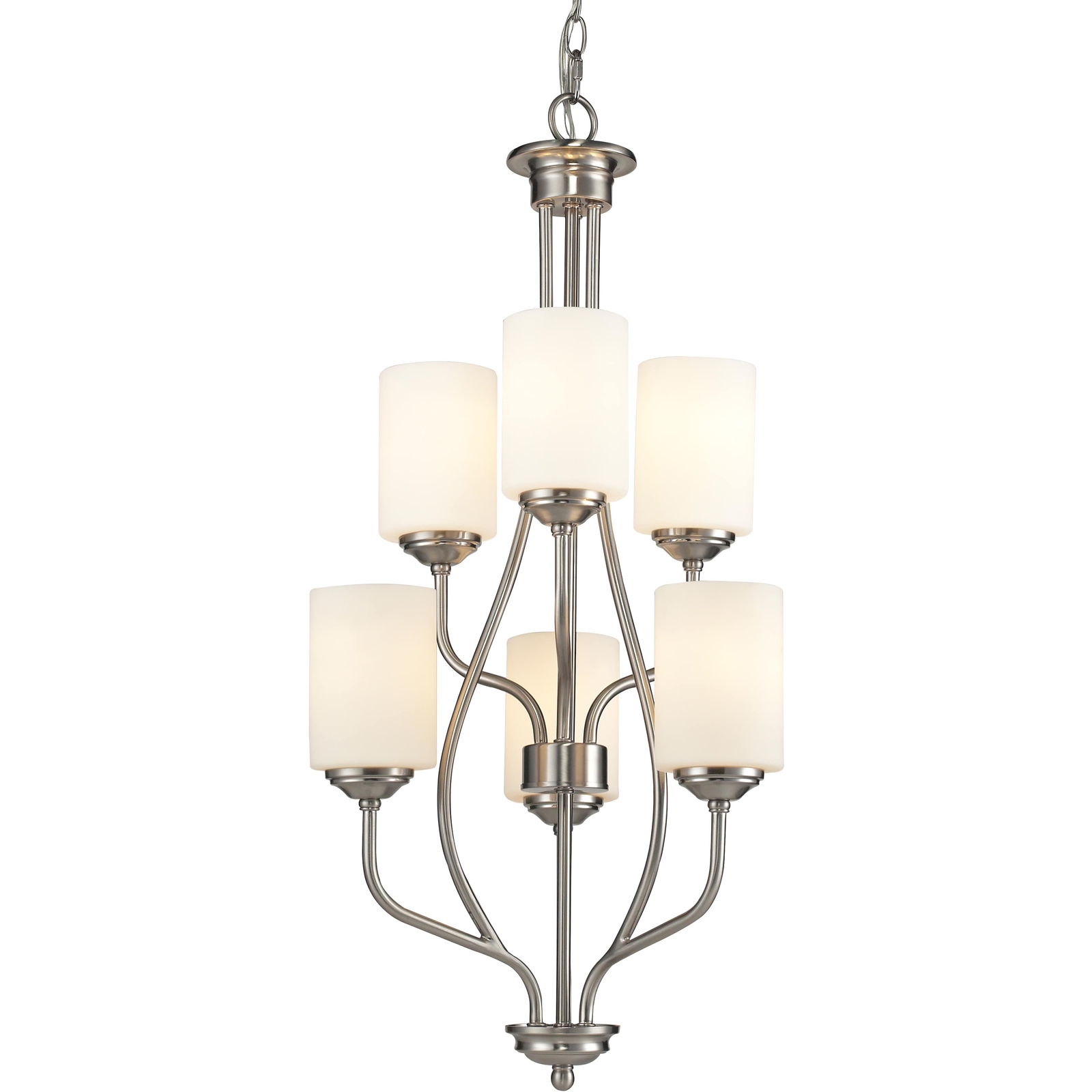 Z Lite Cardinal 6 Light Chandelier In Brushed Nickel Transitional