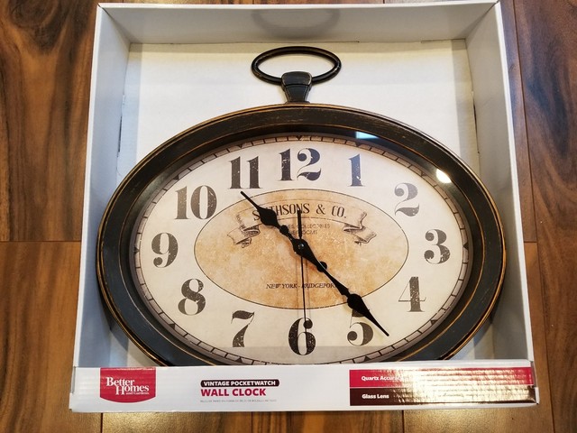 Better Homes and Gardens Vintage Oval Pocket Watch Wall Clock Gift ... Better Homes and Gardens Vintage Oval Pocket Watch Wall Clock Gift ...