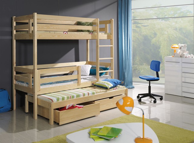 Bert Triple Bunk Bed With Mattresses And Storage Drawers Reversable Bert Triple Bunk Bed With Mattresses And Storage Drawers Reversable Ladder