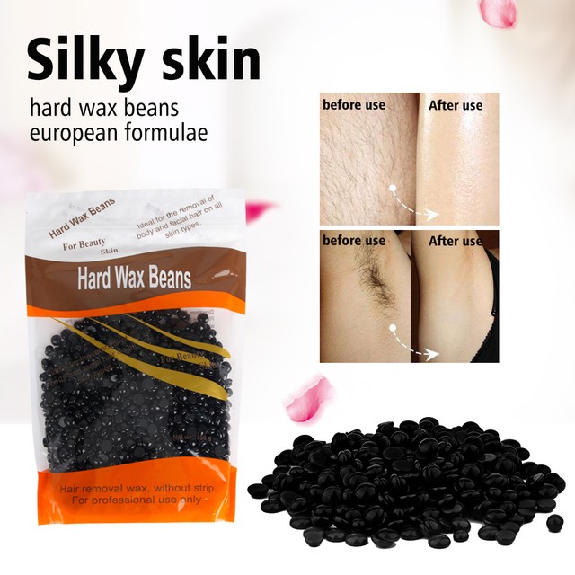 300g No Strip Depilatory Hot Film Hard Wax Beads Waxing Hair Removal Beans Black Ebay