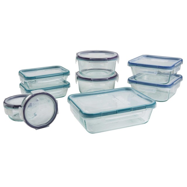 Snapware Total Solutions 18 Piece Pyrex Glass Food Storage Set Snapware Total Solutions 18 Piece Pyrex Glass Food Storage Set
