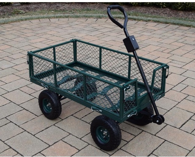 Utility Metal Garden Cart Adaptor Handle Finish Wheeled Weather Utility Metal Garden Cart Adaptor Handle Finish Wheeled Weather Resistant New
