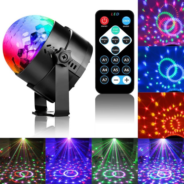 Disco Ball Led Party Dj Lights With Remote Control Rbg Strobe Lamp 7 Disco Ball Led Party Dj Lights With Remote Control Rbg Strobe Lamp 7 Modes Stage Ebay