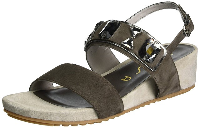 Grigio 38 EU UNISA BESARKS SANDALI CON ZEPPA DONNA RHINO Scarpe Grigio 38 EU UNISA BESARKS SANDALI CON ZEPPA DONNA RHINO Scarpe