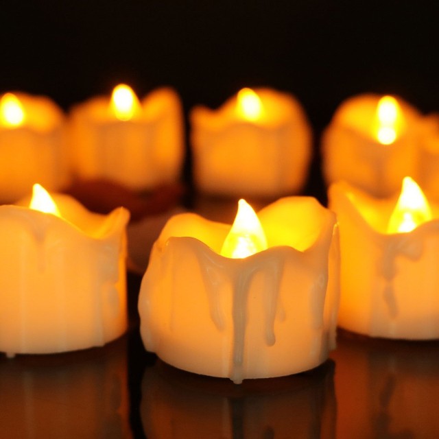 Micandle 24pcs Battery Tea Lights With Timer Hours On And Off In