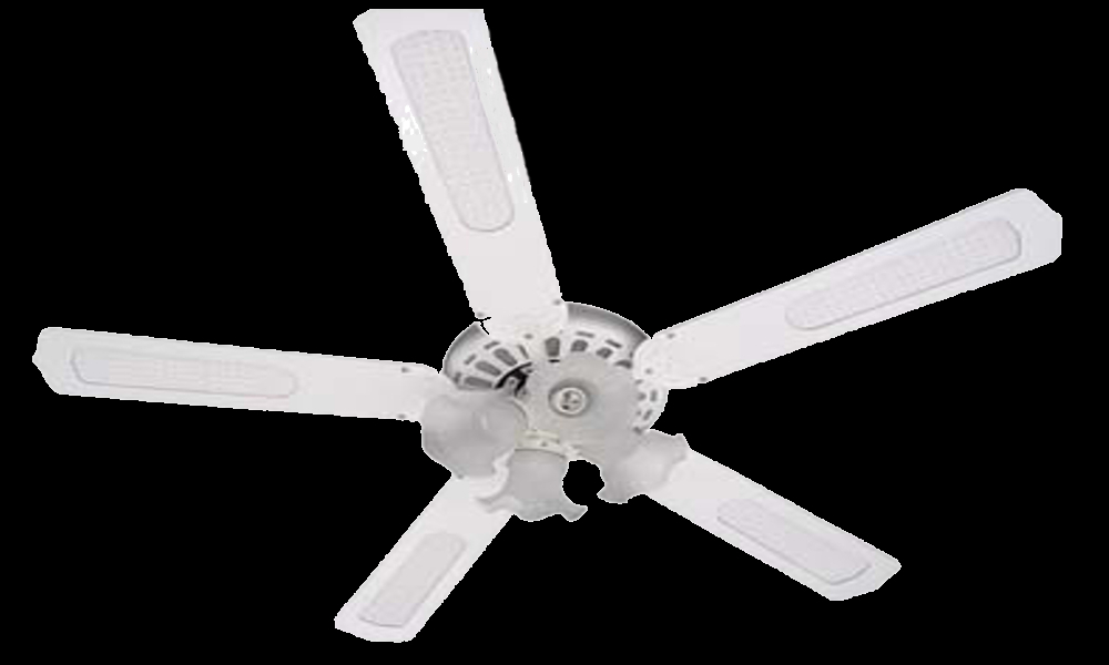 Sakura 52 220 240 Volt Ceiling Fan 240v White 5 Blades 4 Lights Picture 1 Of 3