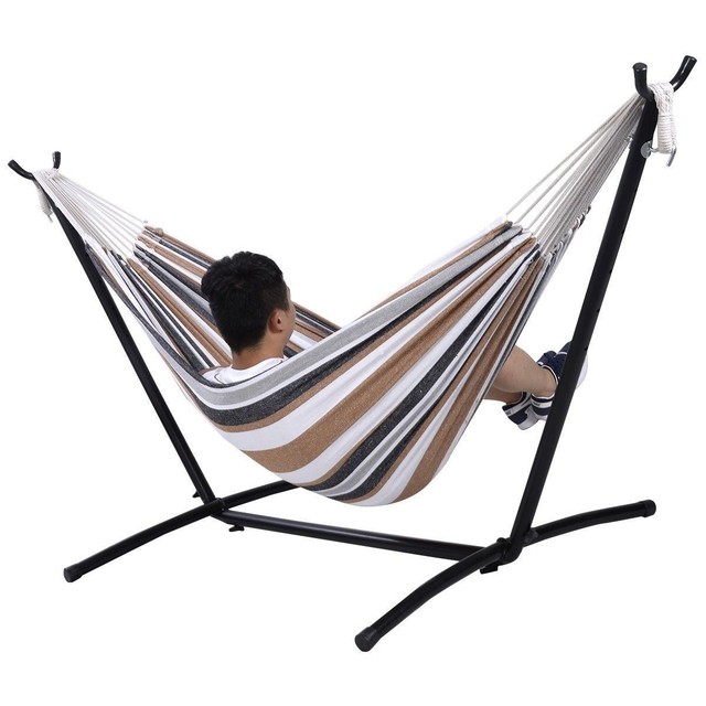 Double Hammock Chair With Stand 2 Person Outdoor Portable Camping Double Hammock Chair With Stand 2 Person Outdoor Portable Camping Hanging Bed
