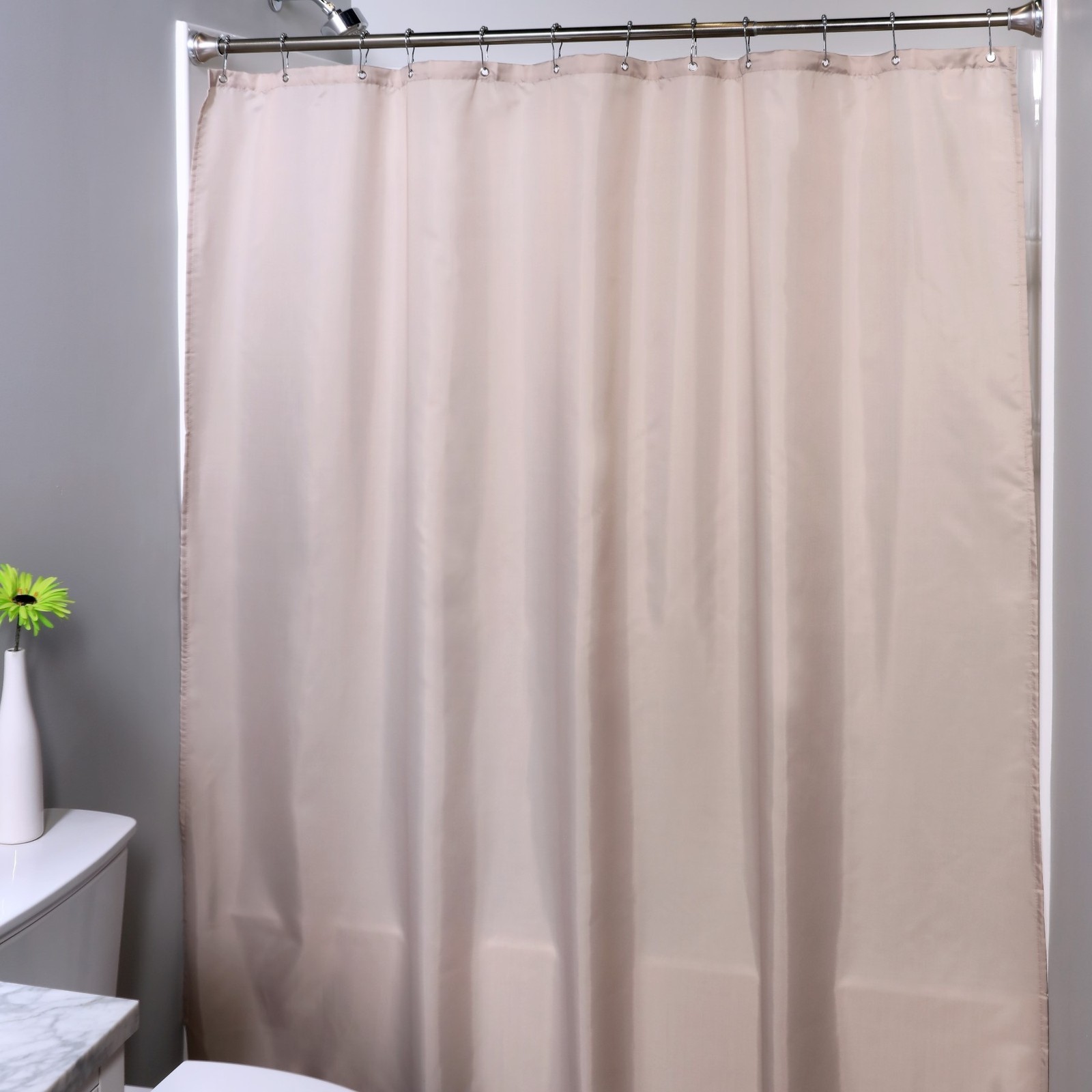 70in X 72in Mildew Resistant Fabric Shower Curtain Liner With Picture 3 Of 6
