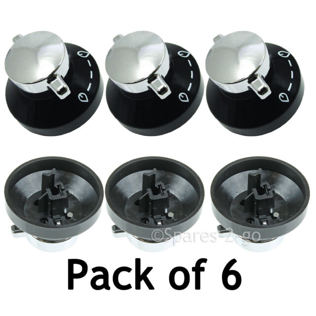 6 X Stoves Oven Gas Control Knob Hob Cooker Switch Silver Black Chrome Ebay