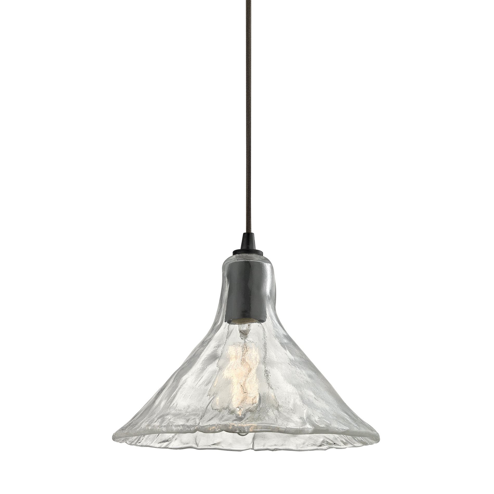 Elk Lighting 10435 1 Hand Formed Glass Light Pendant In Oil Rubbed Picture 1 Of