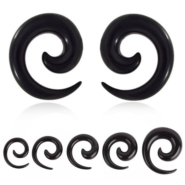 2pcs Acrylic Ear Spiral Plugs Earring Gauges Punk Taper 2pcs Acrylic Ear Spiral Plugs Earring Gauges Punk Taper Expander Plug Tu