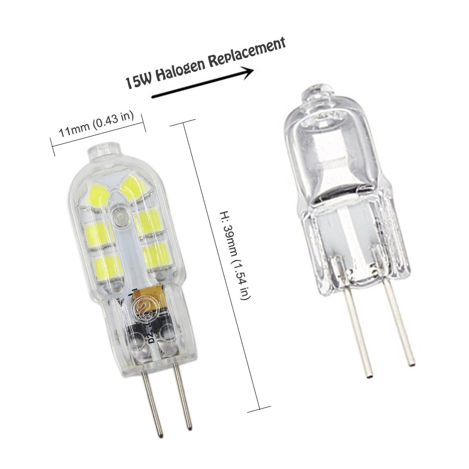 Dayker Dimmable G4 Led Light Bulb 2w Jc Type Bi Pin Base 15w Halogen 3