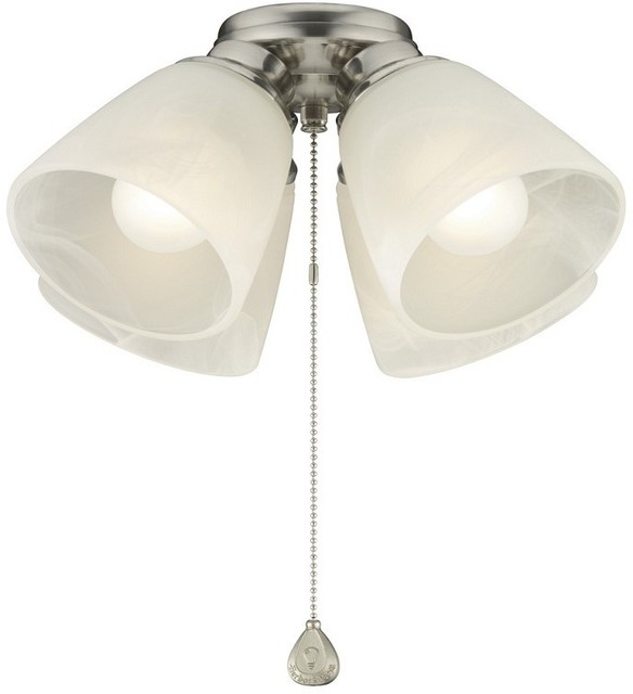 Harbor Breeze Nickel Incandescent Ceiling Fan 4 Light Kit Alabaster Harbor Breeze 4 Light Brushed Nickel Incandescent Ceiling Fan Kit New