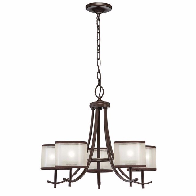 Hampton Bay 5 Light Bronze Ceiling Chandelier With Organza Shade Hampton Bay 5 Light Bronze Ceiling Chandelier With Organza Shade Br004