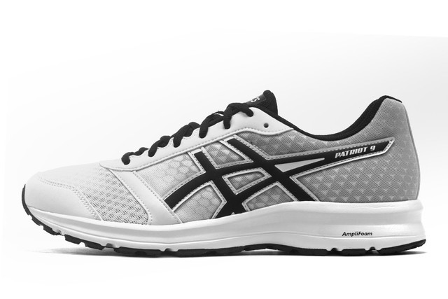 Bianco 44 EU Asics Patriot 9 Scarpe Running Uomo White/Black/White 58o Bianco 44 EU Asics Patriot 9 Scarpe Running Uomo White/Black/White 58o