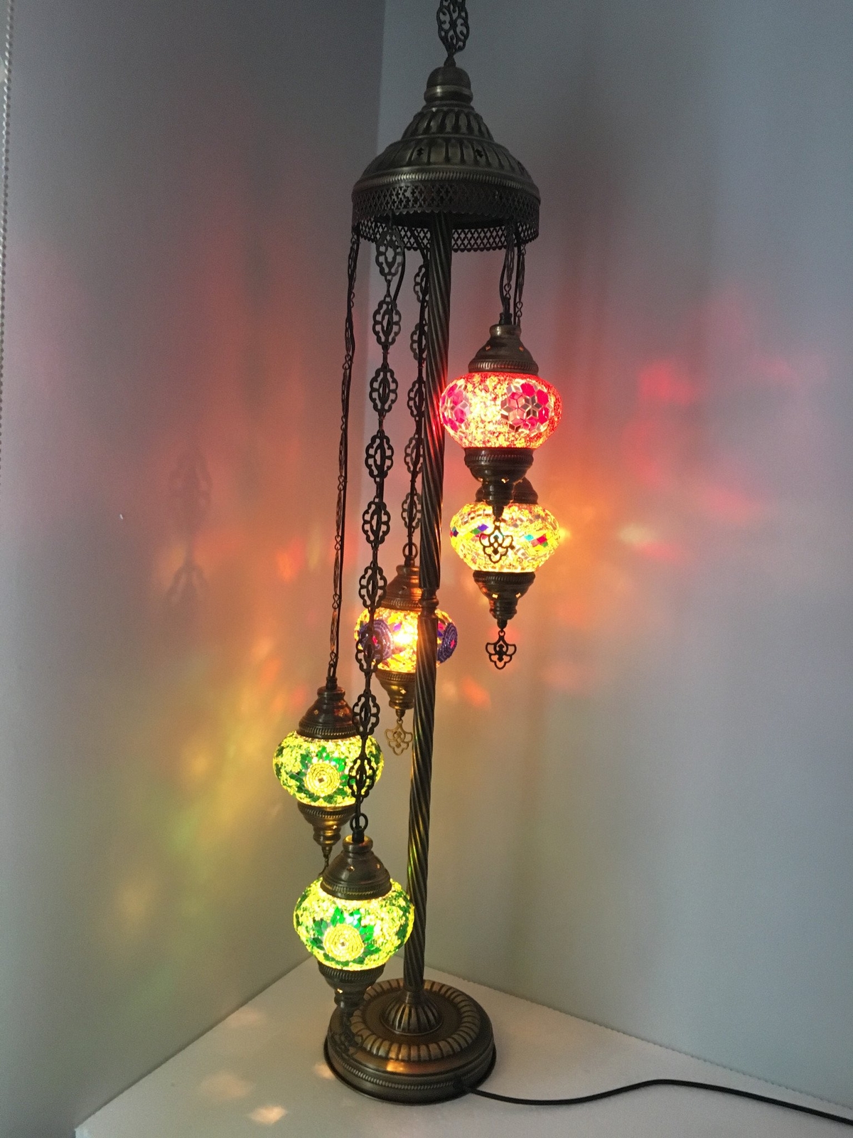 5 Ball Turkish Mosaic Floor Lamp Lambader Picture 1 Of 10