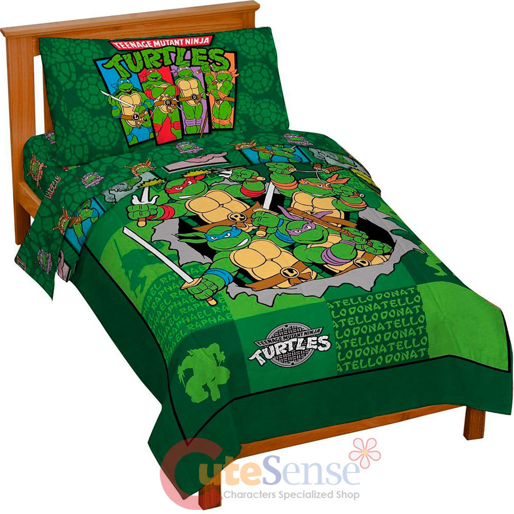 4pc teenage mutant ninja turtles green toddler bedding set tmnt tmnt bed sheets