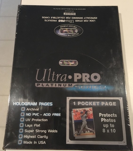 100 ultra pro platinum 1 pocket pages 8 x 10 8x10 sheets protectors 8x10 sheet protectors